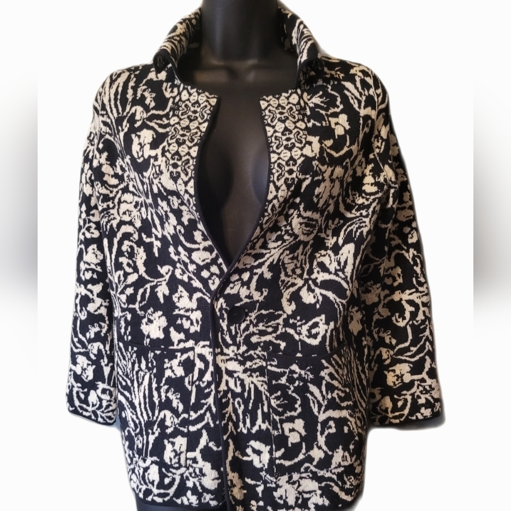 Anthropologie Cardigan XS Collared Knit  Modern Preppy Cottage Core
